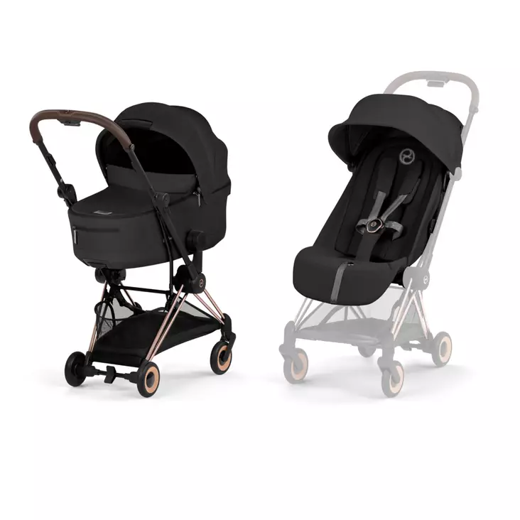 Cybex Coya Comfort rattaat ja vaunukoppa Rosegold, Sepia Black. - Resevagnar och barnvagnar - 526000177 - 1