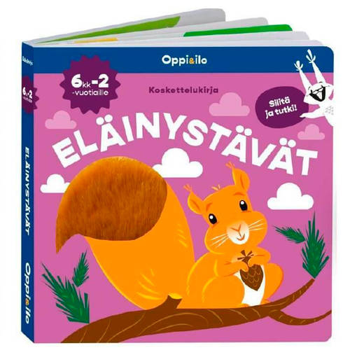 Oppi & Ilo koskettelukirja El=C3=A4inyst=C3=A4v=C3=A4t kansi raollaan.=
 - Fotoböcker - WS63127 - 1