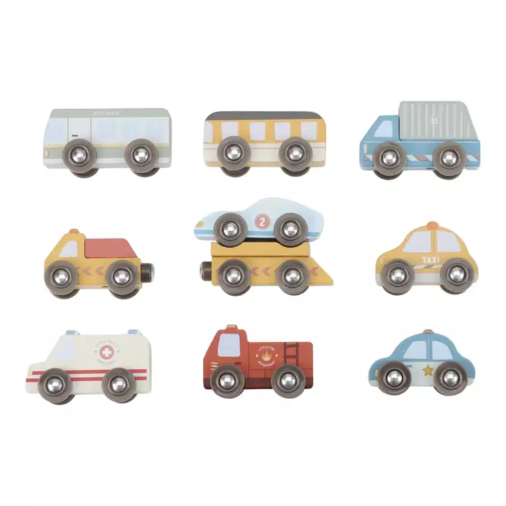 Little Dutch pikkuautot 10 kpl. - Träleksaker - LD2537 - 1