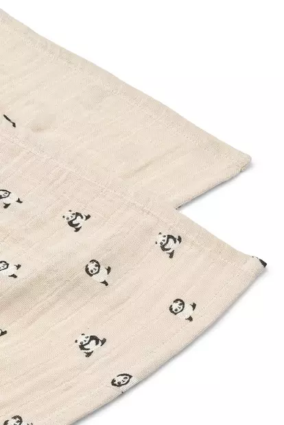 Liewood Lewis Harsoliina 2-pack Mini panda/Sandy mix, ovat pehmeää puuvillaa. - Muslinfilt - 14907-2668 - 2