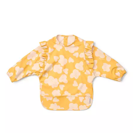 Liewood Merle Ruffle ruokalappu hihoilla Flower/Lemon yellow. - Haklappar - 20321-2608 - 1