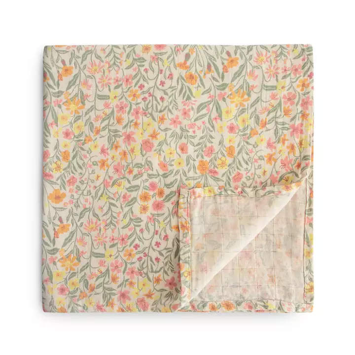 Jättiharsoliina Mushie Pastel Blooms. - Muslinfilt - 101738 - 1