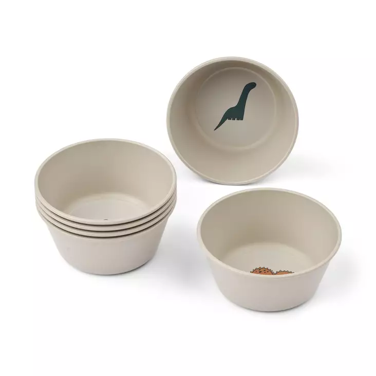 Liewood Cees kulho 6-pack Dinosaur mist. - Tallrikar och skålar - 19570-2168 - 1