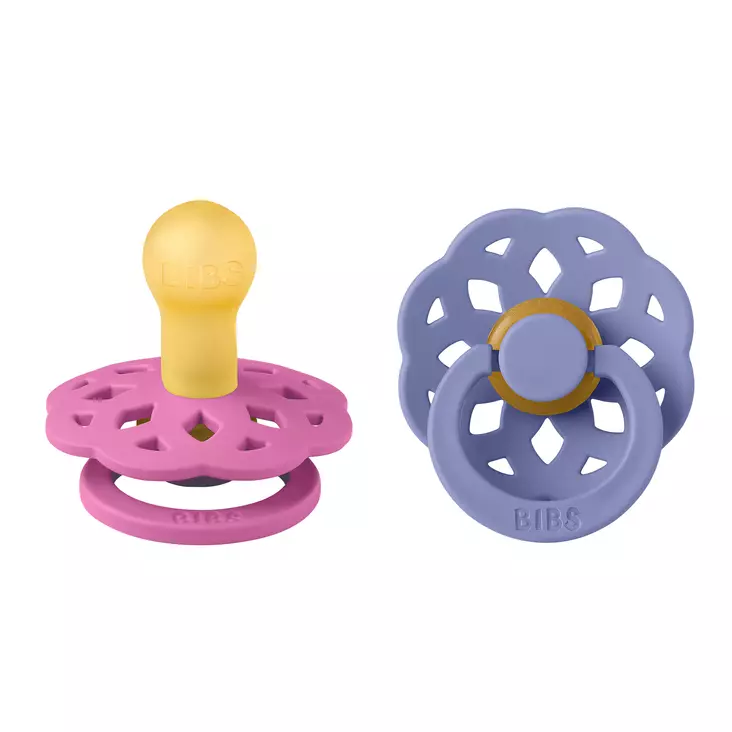 Bibs Boheme luonnonkumitutti 2 kpl 0-6kk, Bubblegum/Peri. - Nappar och napphållare - 230248 - 1