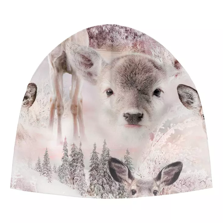 Gugguu Print Soft Beanie Pinkdeer. - Barnmössor - GUGMP001-38 - 1