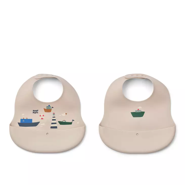 Liewood Ember ruokalappu 2-pack Sailing/Sandy. - Haklappar - 20119-2618 - 1