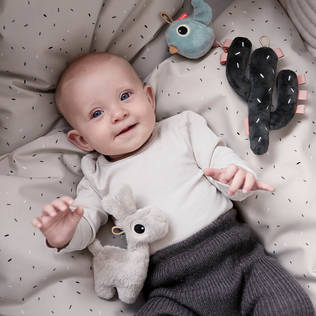 3 erilaista lelua - Skallror, greppleksaker och bollar - 4323299 - 2