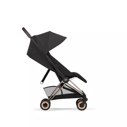 Cybex Coya Comfort matkarattaat Rosegold, Sepia Black, selkänoja pystyssä. - Resevagnar och barnvagnar - 526000129 - 2