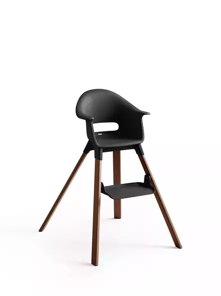 Syöttötuoli Stokke Clikk Black / Warm Brown, tarjotin ja valjaat irti. - Matstolar för barn - 552009 - 2