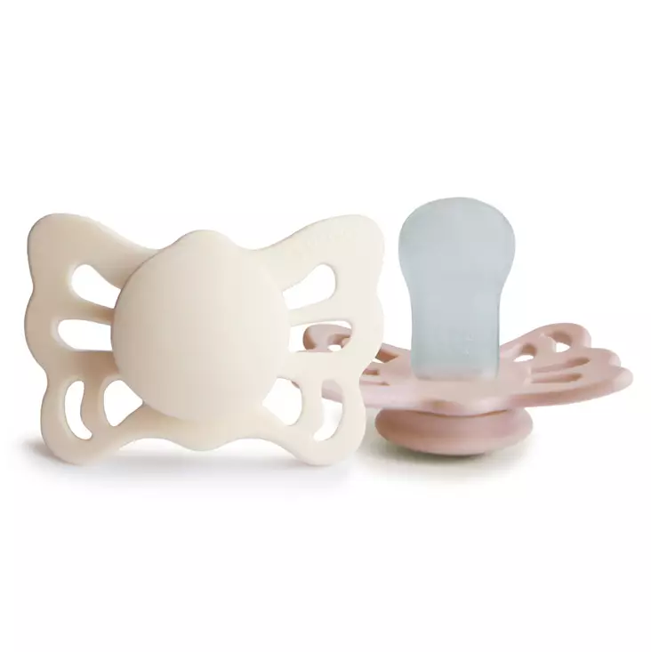 Silikonitutti Frigg Butterfly 2 pack Size 1, Cream/Blush. - Nappar och napphållare - 100479 - 1