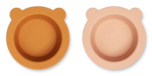 Liewood silikonilautanen 2-pack Peony Mustard/tuscany rose mix. - Tallrikar och skålar - 15103-1189 - 1