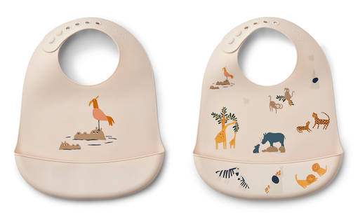 Liewood Tilda ruokalaput v=C3=A4riss=C3=A4 All together sandy. - Haklappar - 15128-1499 - 1