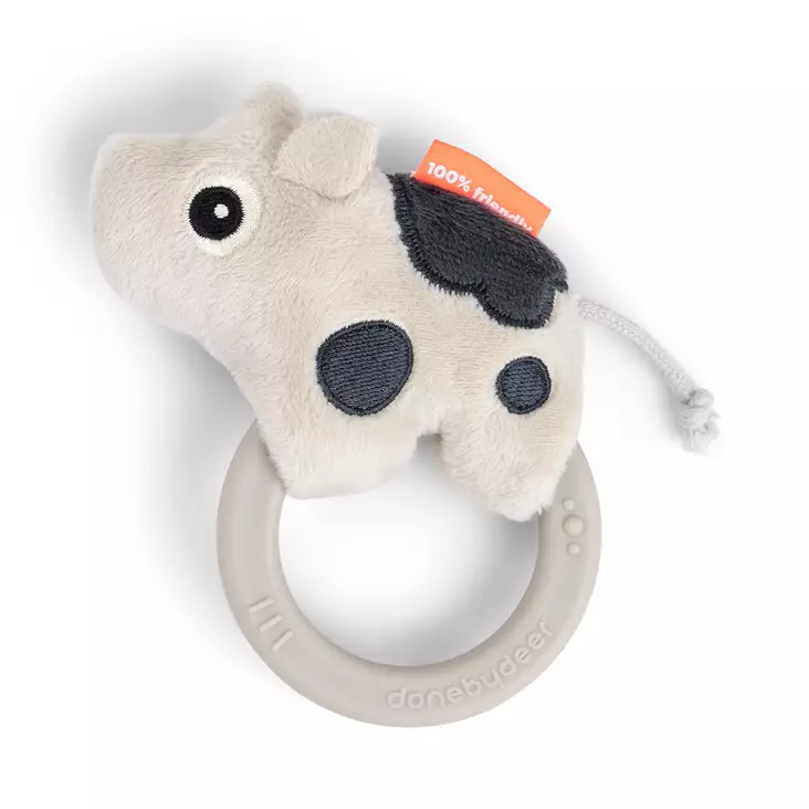 Helistin Done By Deer Sensory Rattle With Teether, Dotti Sand. - Skallror, greppleksaker och bollar - 4353789 - 1