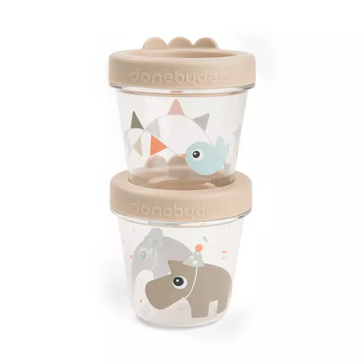 Done By Deer Baby Food Container Celebration Sand - Mellanmålspåsar, matlådor och snackskoppar - 1256139 - 1