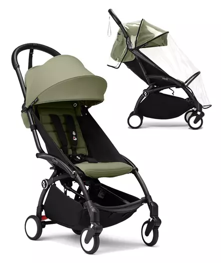Stokke YoYo3 matkarattaat Black-Olive sadesuojalla. - Resevagnar och barnvagnar - 646002rat11bund - 1