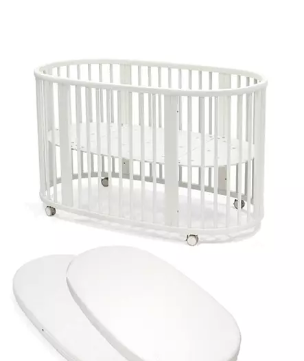 Stokke Sleepi V3 pinnasänky White ja patja sekä muotolakana. - Stokke Sleepi produkter - 591402bund - 1