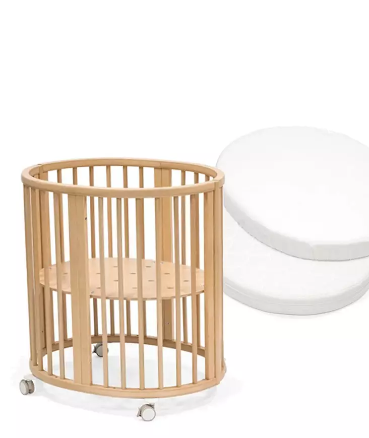 Stokke Sleepi Mini V3 pinnasänky Natural sekä patja ja lakana. - Stokke Sleepi produkter - 591301bund - 1
