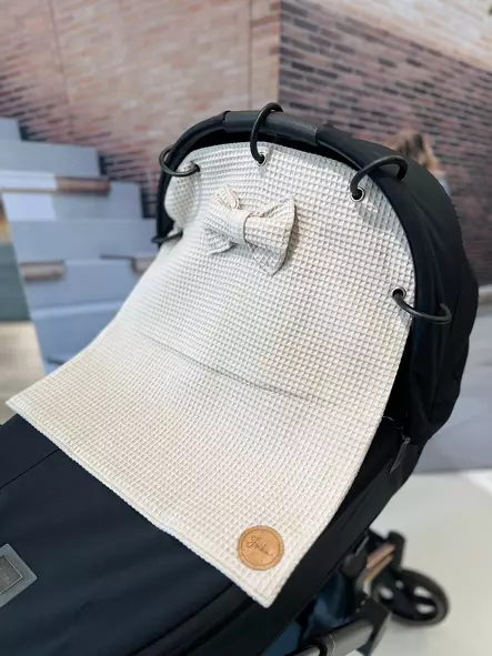 Vaunuverho JoiKu Rusetti Beige, vohvelikangas. - Vagnsgardiner och fästringar - JOIVVRUBE - 1