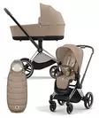 Cybex Priam 4 vaunut ja lämpöpussi Chrome/Brown, Cozy Beige. - Barnvagnar och kombivagnar - 521002319YFMCBE - 1