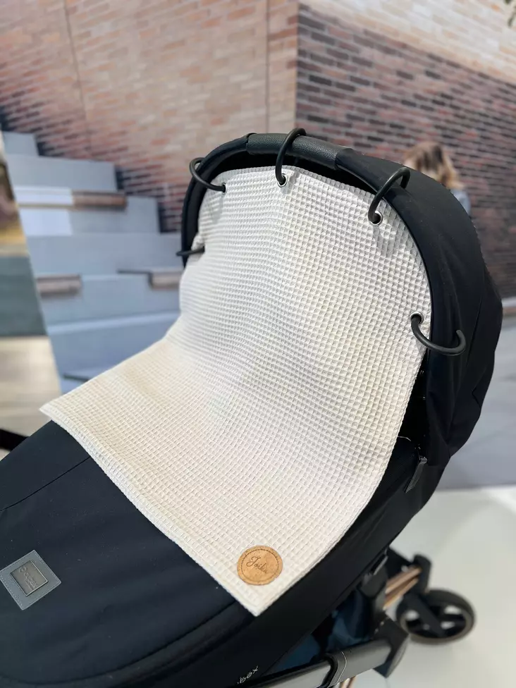 Vaunuverho JoiKu Beige, vohvelikangas. - Vagnsgardiner och fästringar - JOIVVPLBE - 1