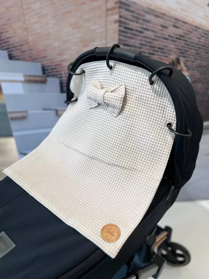 Vaunuverho JoiKu Rusetti Beige, vohvelikangas. - Vagnsgardiner och fästringar - JOIVVRUBE - 1