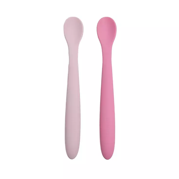 Silikonilusikka MyLo 2 kpl Pink & Peony. - Första skedar och barnbestick - MYLPINPE - 1