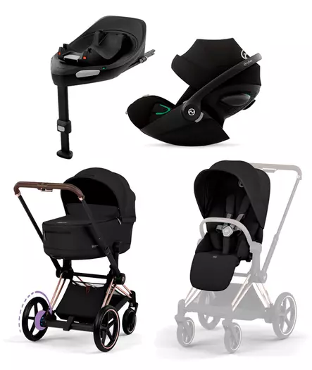 Cybex ePriam Comfort starttipaketti Rosegold/Sepia Black. - Barnvagnar och kombivagnar - 526000041STACLG - 1