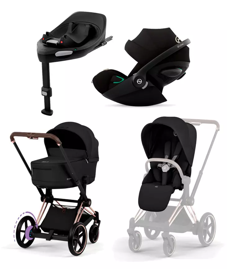 Cybex ePriam Comfort starttipaketti Rosegold/Sepia Black. - Barnvagnar och kombivagnar - 526000041STACLG - 1