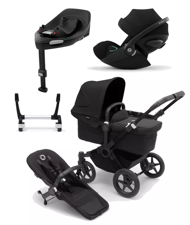 Bugaboo Donkey 5 starttipaketti Mono Complete, Black/Midnight Black. - Barnvagnar och kombivagnar - 100000002SACLG - 1