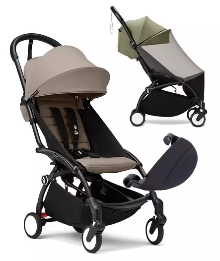 Stokke YoYo3 matkarattaat paketti Taupe, hyönteissuoja ja jalkatuki. - Resevagnar och barnvagnar - 646002PAK - 1
