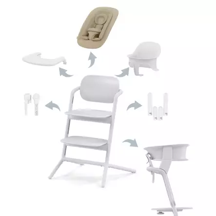 Starttipaketti Cybex Lemo 4 in 1 All White & Training Tower. - Matstolar för barn - 521004829PAK - 1