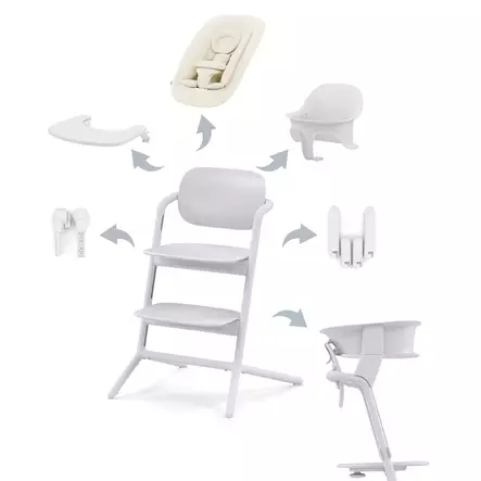 Starttipaketti Cybex Lemo 4 in 1 All White & Training Tower. - Matstolar för barn - 521004829PAK - 1