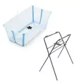 Stokke Flexi Bath kylpyamme Glacier Blue ja Flexi Stand ammejalat. - Badkar och badstöd - 531913pak - 1