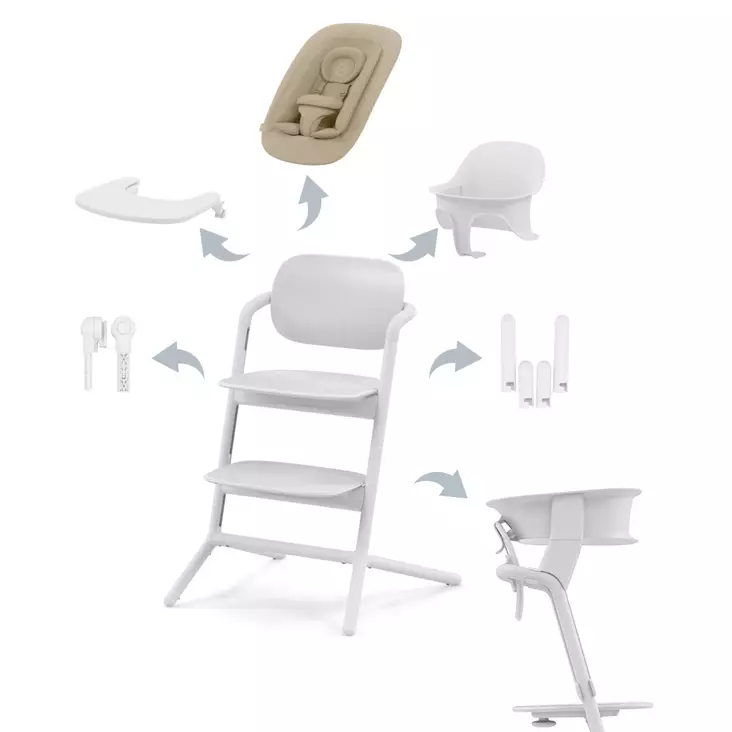 Starttipaketti Cybex Lemo 4 in 1 All White & Training Tower. - Matstolar för barn - 521004829PAK - 1