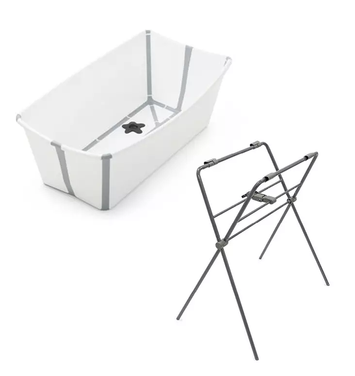 Stokke Flexi Bath kylpyamme White ja Flexi Stand ammejalat. - Badkar och badstöd - 531901pak - 1