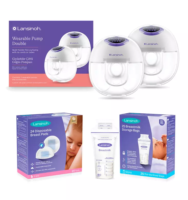 Rintapumppu Lansinoh Wearable Double kampanjapaketti. - Bröstpumpar - 53752pak - 1