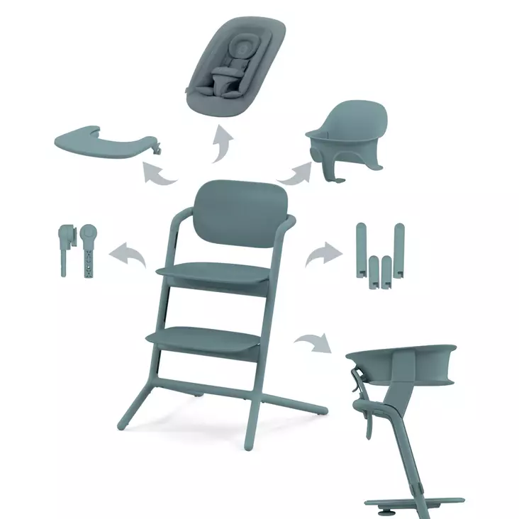 Starttipaketti Cybex Lemo 4 in 1 Stone Blue & Training Tower. - Matstolar för barn - 521003199PAK - 1