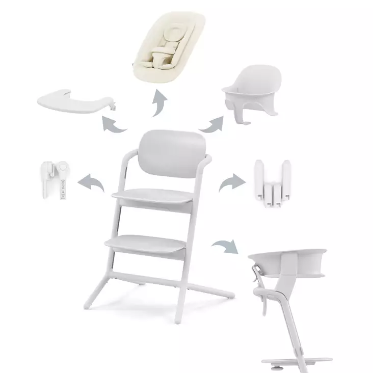 Starttipaketti Cybex Lemo 4 in 1 All White & Training Tower. - Matstolar för barn - 521004829PAK - 1