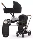 Cybex Priam 4 vaunut ja lämpöpussi Chrome/Brown, Sepia Black. -  -  - 1