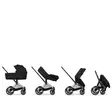 Cybex Priam Comfort vaunut Rosegold/Sepia Black, taitettavalla vaunukopalla. - Barnvagnar och kombivagnar - 526000001STACLTPL - 7