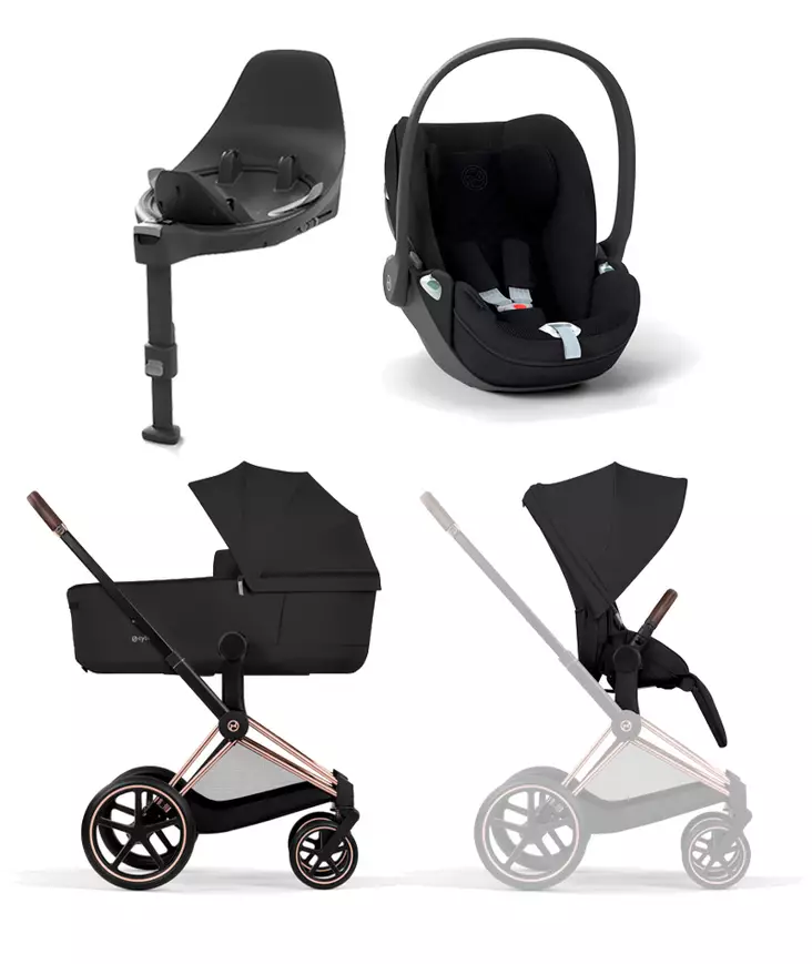 Cybex Priam Comfort starttipaketti Rosegold/Sepia Black. - Barnvagnar och kombivagnar - 526000001STACLTPL - 1