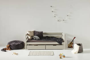 Förvaringslåda på hjul, 2 lådor för sängar i storlek 70x160cm - duvgrå - Sängtillbehör - 36-1006-40-07M - 2