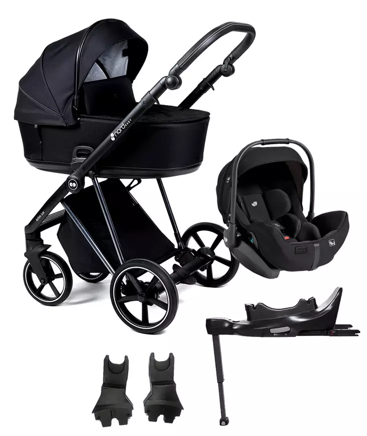 Nord Active LUX starttipaketti Chrome/Black Grip, Caviar Black. - Barnvagnar och kombivagnar - 287147STA4LEVpro - 1
