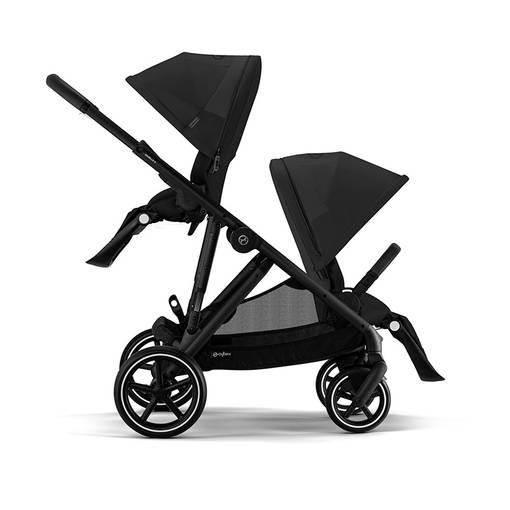 Cybex Gazelle S 2 sisarusrattaat kahdella istuinosalla v=C3=A4riss=C3=A4=
Moon Black. - Syskonvagn - 522002703tup - 1