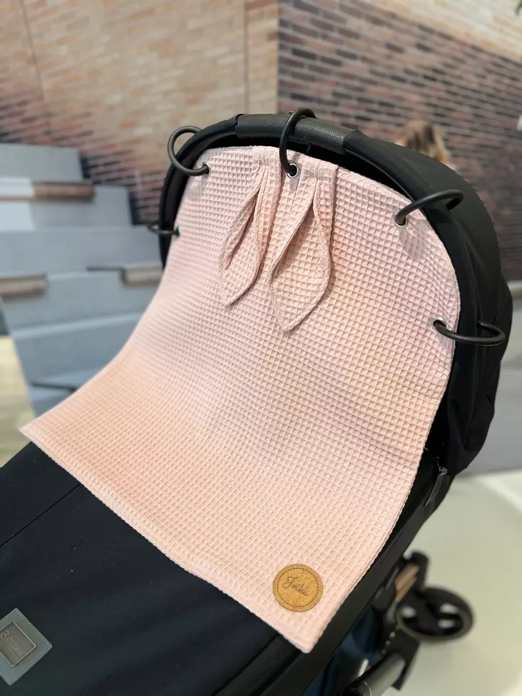 Vaunuverho JoiKu Bunny Nudepink, vohvelikangas. - Vagnsgardiner och fästringar - JOIVVBUNP - 1