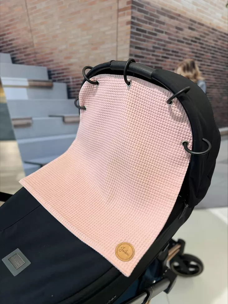 Vaunuverho JoiKu Nudepink, vohvelikangas. - Vagnsgardiner och fästringar - JOIVVPLNP - 1