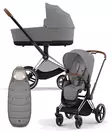 Cybex Priam 4 vaunut ja lämpöpussi Chrome/Brown, Mirage Grey. - Barnvagnar och kombivagnar - 521002319YFMMGR - 1