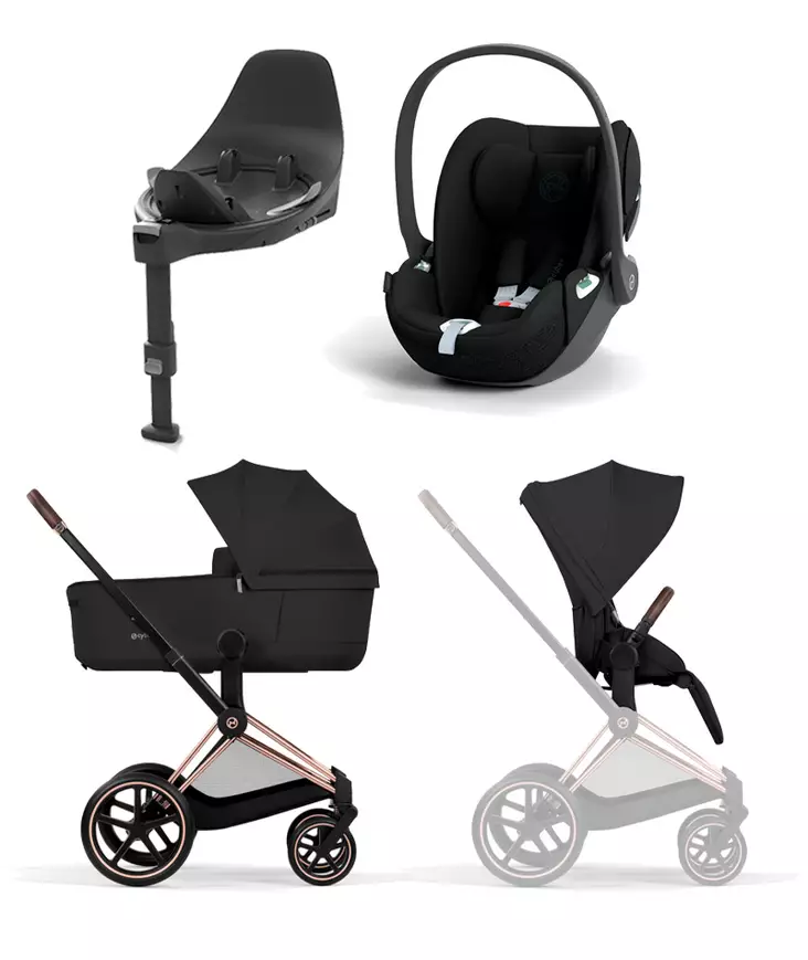 Cybex Priam Comfort starttipaketti Rosegold/Sepia Black. - Barnvagnar och kombivagnar - 526000001STACLT - 1