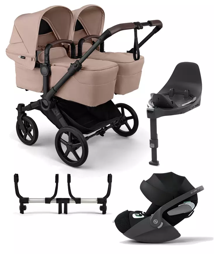 Bugaboo Donkey 6 starttipaketti Twin Black/Desert Taupe - Barnvagnar och kombivagnar - 100370005STATWCLT - 1
